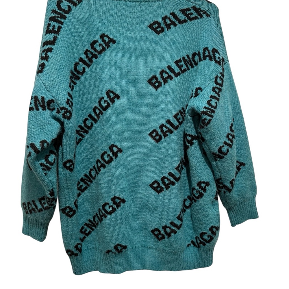 Balenciaga Teal Logo Sweater